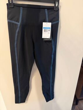 Nike Black Leggings with Blue Contrast Stitching